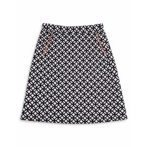 LE LIS A-Line Skirt Size Medium Black White Geometric Pattern Made USA Lined